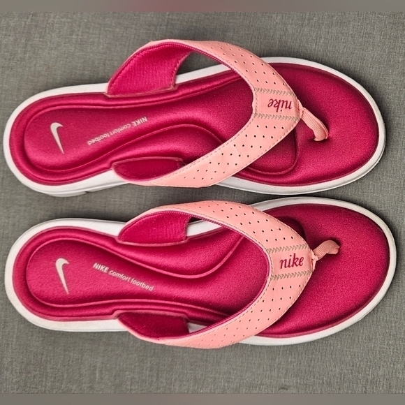 NIKE Women's Comfort Thong Sandal White/Pink - Picture 3 of 7